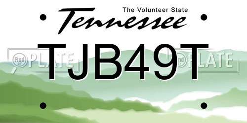 TJB49T Tennessee License Plate