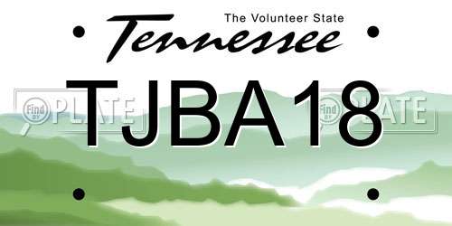 TJBA18 Tennessee License Plate