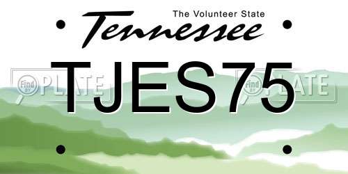 TJES75 Tennessee License Plate