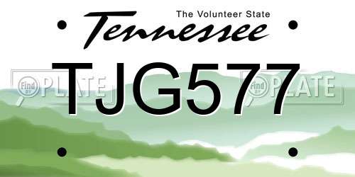 TJG577 Tennessee License Plate