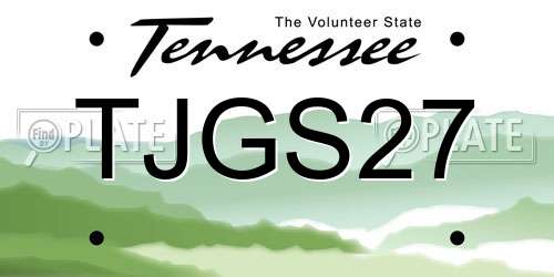 TJGS27 Tennessee License Plate