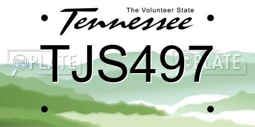 TJS497 Tennessee License Plate
