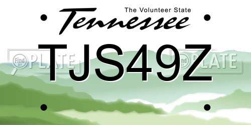 TJS49Z Tennessee License Plate