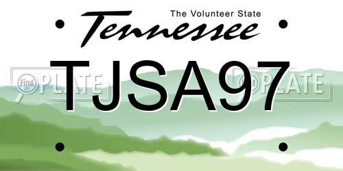 TJSA97 Tennessee License Plate