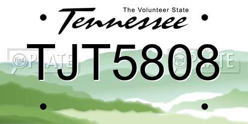TJT5808 Tennessee License Plate