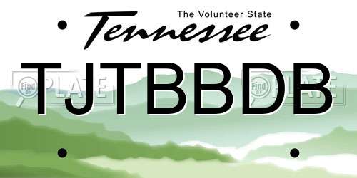 TJTBBDB Tennessee License Plate
