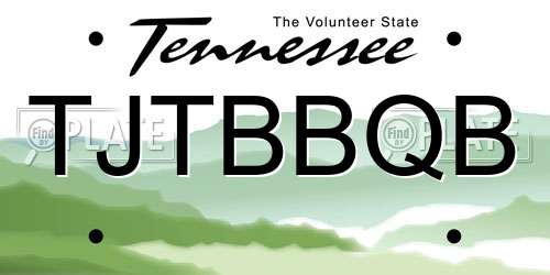 TJTBBQB Tennessee License Plate