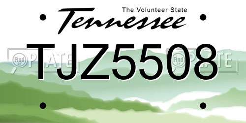 TJZ5508 Tennessee License Plate