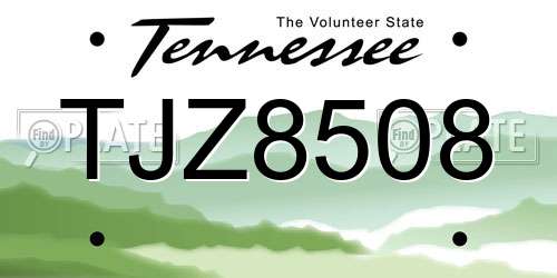 TJZ8508 Tennessee License Plate