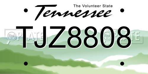 TJZ8808 Tennessee License Plate