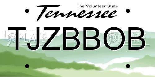 TJZBBOB Tennessee License Plate