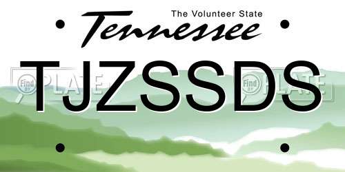 TJZSSDS Tennessee License Plate