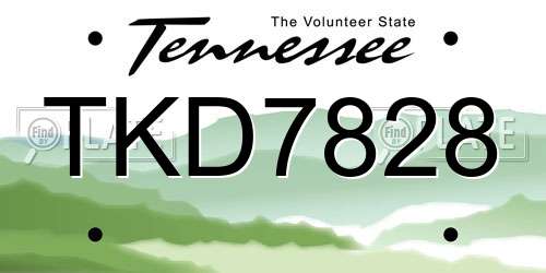 TKD7828 Tennessee License Plate