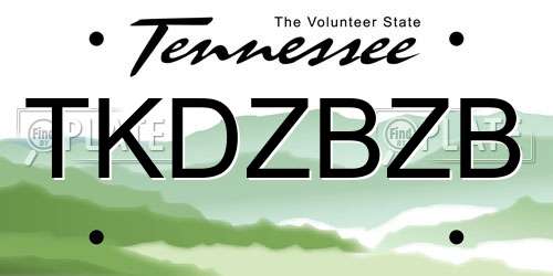 TKDZBZB Tennessee License Plate