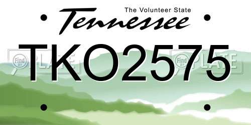 TKO2575 Tennessee License Plate