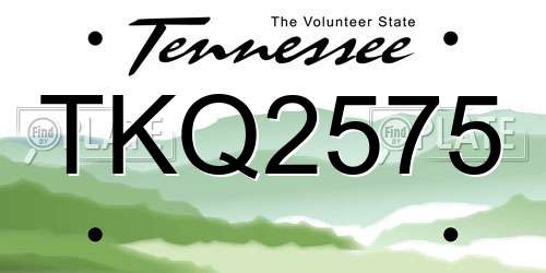 TKQ2575 Tennessee License Plate