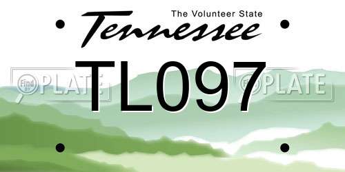 TL097 Tennessee License Plate