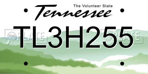 TL3H255 Tennessee License Plate