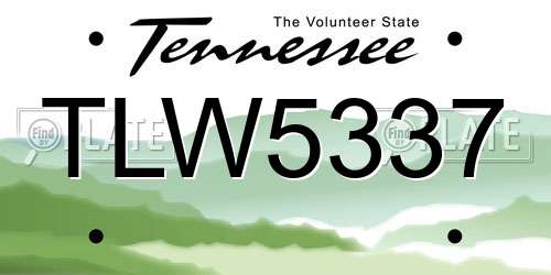 TLW5337 Tennessee License Plate