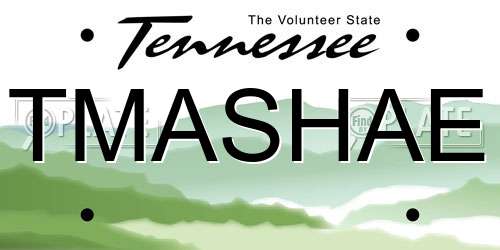 TMASHAE Tennessee License Plate