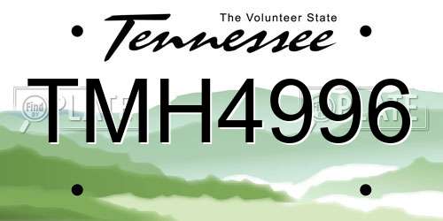 TMH4996 Tennessee License Plate