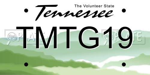 TMTG19 Tennessee License Plate