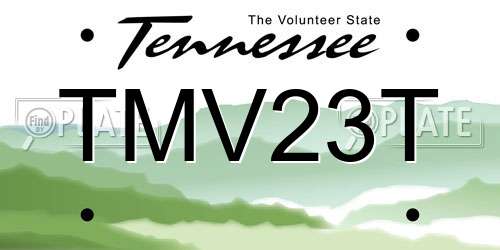 TMV23T Tennessee License Plate