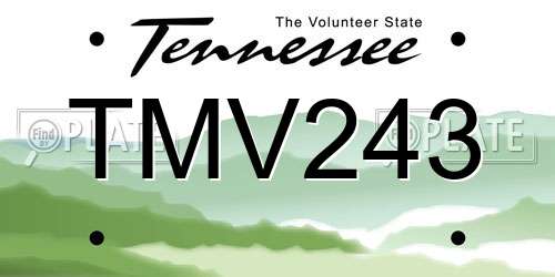 TMV243 Tennessee License Plate