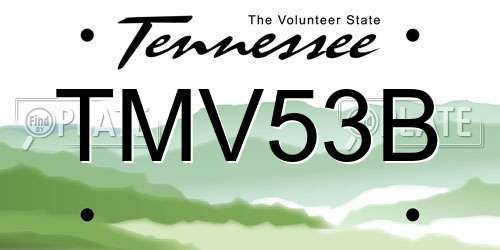 TMV53B Tennessee License Plate