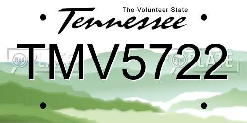 TMV5722 Tennessee License Plate