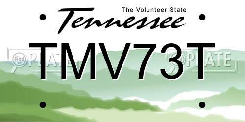 TMV73T Tennessee License Plate