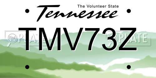 TMV73Z Tennessee License Plate
