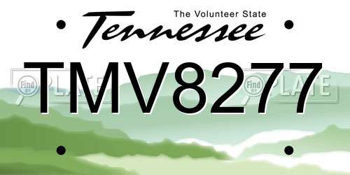 TMV8277 Tennessee License Plate