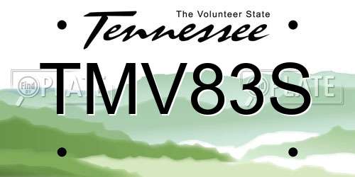 TMV83S Tennessee License Plate