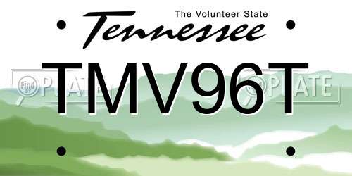TMV96T Tennessee License Plate