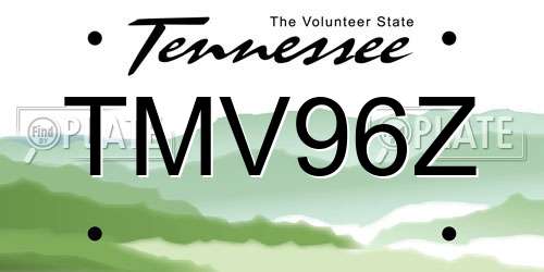 TMV96Z Tennessee License Plate