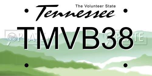 TMVB38 Tennessee License Plate