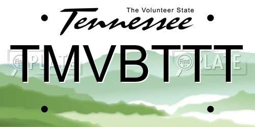 TMVBTTT Tennessee License Plate