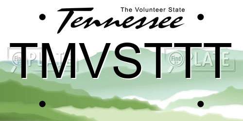 TMVSTTT Tennessee License Plate
