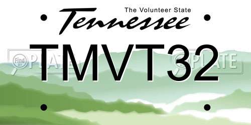 TMVT32 Tennessee License Plate