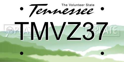 TMVZ37 Tennessee License Plate