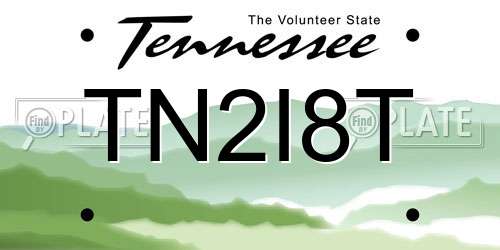 TN2I8T Tennessee License Plate