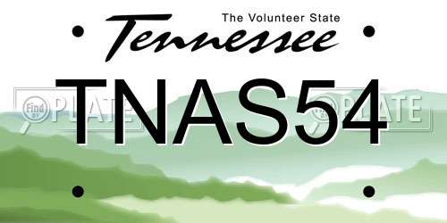 TNAS54 Tennessee License Plate