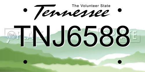 TNJ6588 Tennessee License Plate