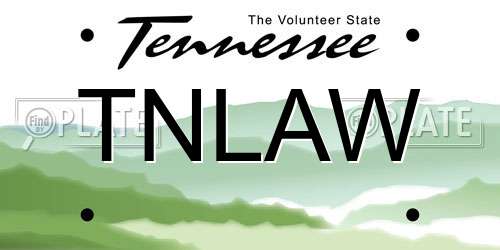 TNLAW Tennessee License Plate