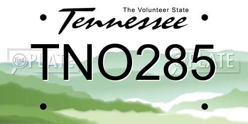 TNO285 Tennessee License Plate