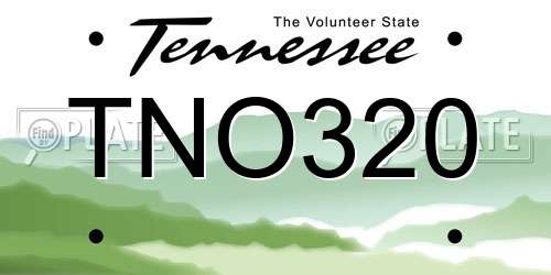 TNO320 Tennessee License Plate