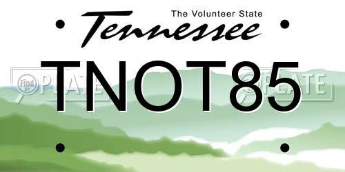 TNOT85 Tennessee License Plate