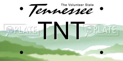 TNT Tennessee License Plate