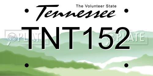 TNT152 Tennessee License Plate